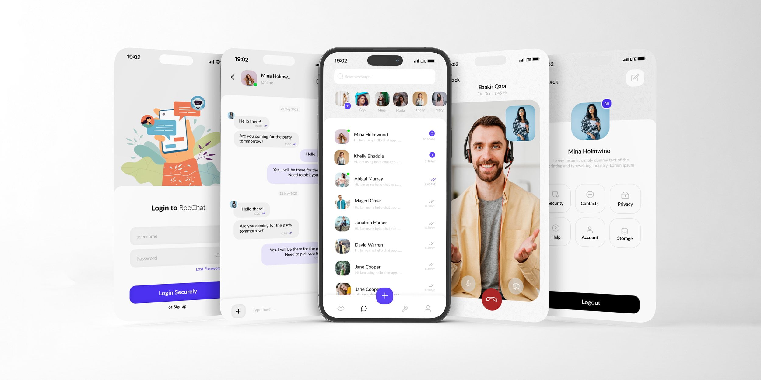 BooChat UI designed by foxburg